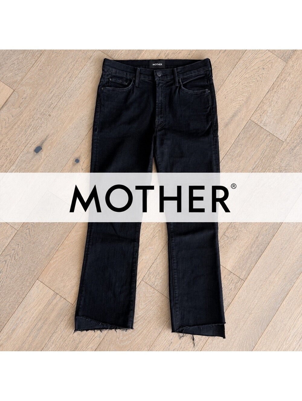 Mother The Insider Crop Step Fray Black Denim Jeans Size 30
